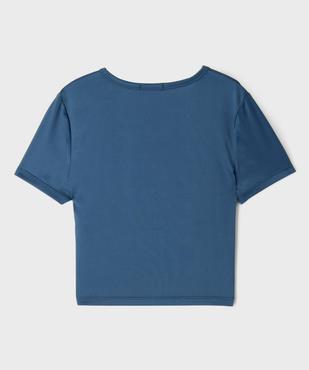 Tee-shirt manches courtes court et moulant fille vue4 - GEMO (JUNIOR) - GEMO