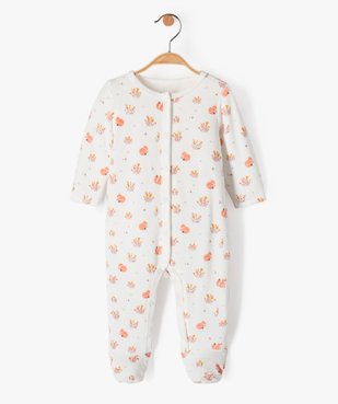 Pyjama bébé fille à motifs renards et petites fleurs vue1 - GEMO(BB COUCHE) - GEMO