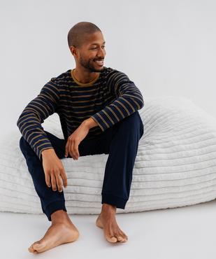 Pyjama en jersey de coton avec haut rayé homme vue1 - GEMO 4G HOMME - GEMO