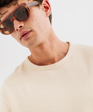 Tee-shirt manches courtes en maille gaufrée homme vue8 - GEMO 4G HOMME - GEMO