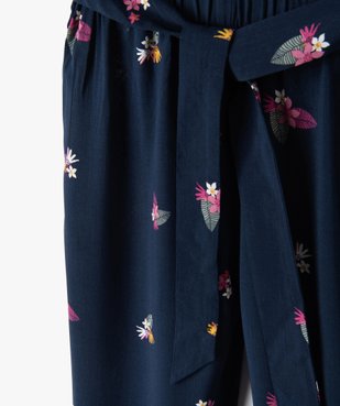 Pantalon fille imprimé avec taille élastiquée et ceinture à nouer vue3 - GEMO (ENFANT) - GEMO