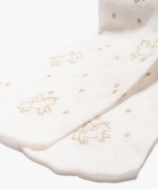 Collant bébé fille avec motifs licornes et étoiles pailletées  vue2 - GEMO(BEBE DEBT) - GEMO