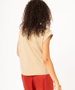Tee-shirt sans manches avec bande brodée femme vue3 - GEMO(FEMME PAP) - GEMO