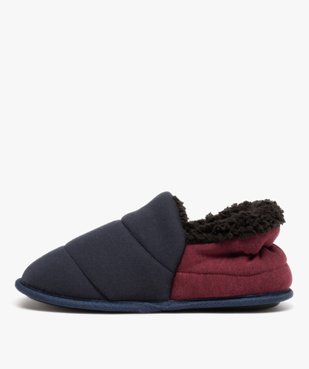 Chaussons homme pantoufles bicolores fourrées sherpa vue3 - GEMO 4G HOMME - GEMO