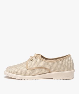 Derbies confort femme dessus en toile brillante vue3 - GEMO (CONFORT) - GEMO