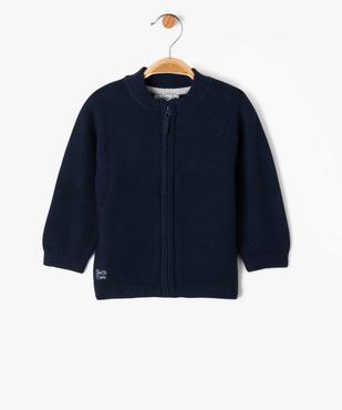 Gilet bébé en maille à fermeture zippée vue1 - GEMO(BEBE DEBT) - GEMO