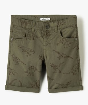 Bermuda garçon en coton twill imprimé à revers vue2 - GEMO 4G GARCON - GEMO