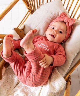 Ensemble de naissance évolutif 3 pièces : body + legging + bonnet vue1 - GEMO 4G BEBE - GEMO