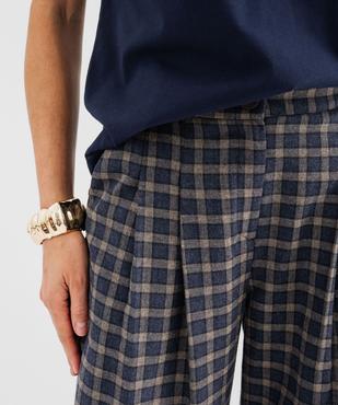 Pantalon large à carreaux femme vue2 - GEMO(FEMME PAP) - GEMO