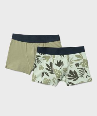 Boxers en coton stretch uni et imprimé garçon (lot de 2) vue1 - GEMO 4G GARCON - GEMO