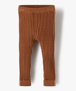 Pantalon bébé fille en maille fantaisie avec revers cousus vue1 - GEMO(BEBE DEBT) - GEMO