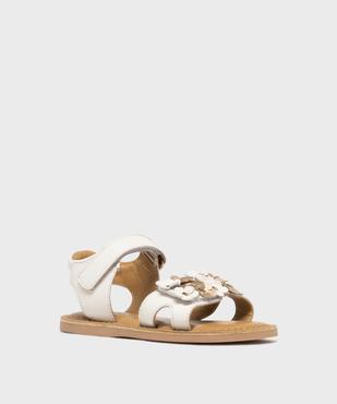 Sandales en cuir avec fleurs en relief cloutées fille- Lovely Wings vue2 - LOVELY WINGS GEMO FOR GOOD - GEMO