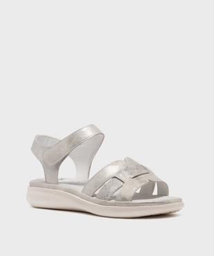 Sandales confort scintillantes avec fermeture scratch femme vue2 - G'FLEX - GEMO