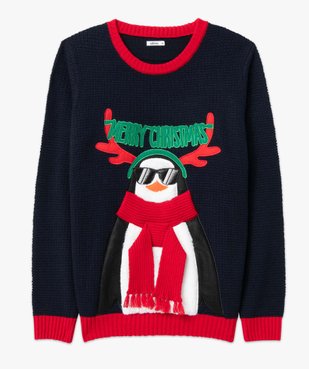 Pull de Noël homme avec motif pingouin vue4 - GEMO (HOMME) - GEMO