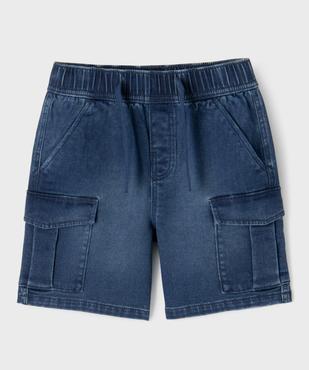 Bermuda parachute en jean stretch avec taille ajustable garçon vue2 - GEMO 4G GARCON - GEMO