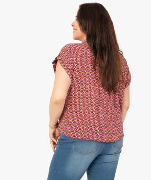 Chemise femme grande taille imprimée à col cache-cœur vue3 - GEMO (G TAILLE) - GEMO