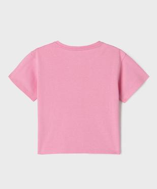 Tee-shirt manches courtes uni en coton épais fille vue3 - GEMO (ENFANT) - GEMO