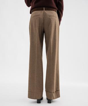 Pantalon de tailleur large et fluide avec ceinture femme vue3 - GEMO(FEMME PAP) - GEMO