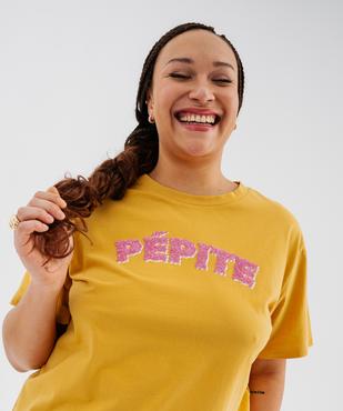Tee-shirt manches courtes avec motifs femme grande taille vue1 - GEMO (G TAILLE) - GEMO