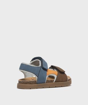 Sandales tricolores à double scratch garçon - Buggy vue4 - BUGGY - GEMO
