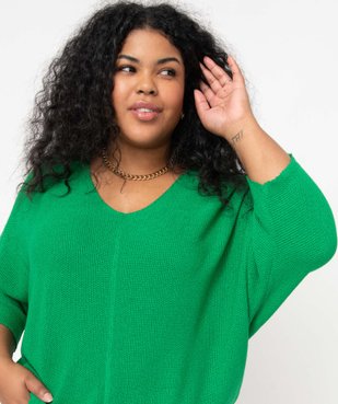 Pull femme grande taille à manches chauve-souris et maille pailletée vue2 - GEMO 4G GT - GEMO