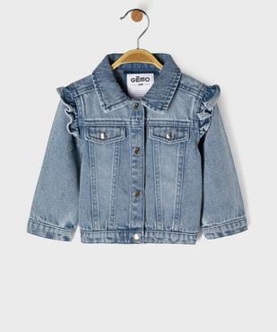 Veste en jean avec volants sur les épaules bébé fille vue5 - GEMO(BEBE DEBT) - GEMO