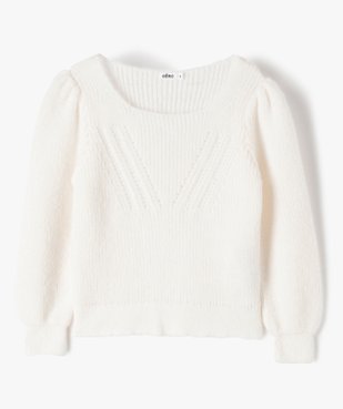 Pull fille en maille côtelée avec motif en V sur le buste vue1 - GEMO (ENFANT) - GEMO