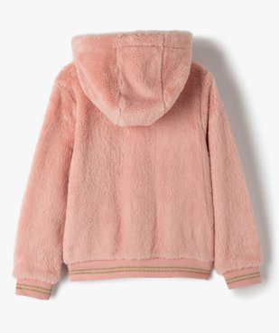 Sweat fille zippé en maille peluche vue3 - GEMO (ENFANT) - GEMO