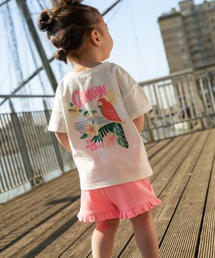 Tee-shirt manches courtes avec imprimé poitrine et dos bébé fille vue5 - GEMO 4G BEBE - GEMO