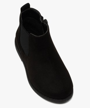 Boots fille style chelsea zippés en suédine unie vue5 - GEMO (ENFANT) - GEMO