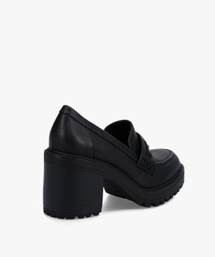 Mocassins femme unis à talon large et semelle crantée vue5 - GEMO(URBAIN) - GEMO