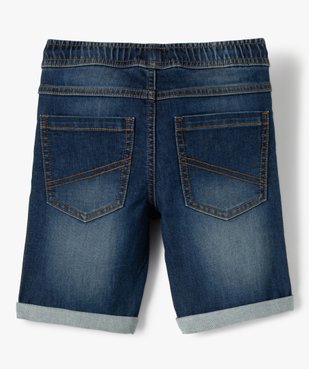 Bermuda garçon en jean avec revers cousus vue3 - GEMO (ENFANT) - GEMO