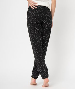 Pantalon de pyjama femme imprimé avec bas élastiqué vue3 - GEMO(HOMWR FEM) - GEMO