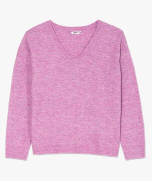 Pull femme col V en maille ultra douce vue4 - GEMO(FEMME PAP) - GEMO