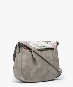 Sac femme avec rabat multicolore à motifs fleuris vue2 - GEMO (ACCESS) - GEMO