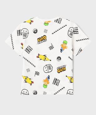 Tee-shirt manches courtes en jersey de coton imprimé all over garçon - Stumble Guys vue3 - STUMBLE GUYS - GEMO