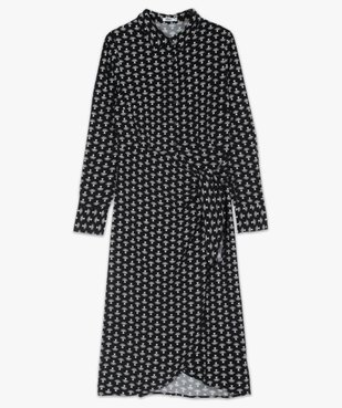 Robe chemise femme imprimée à jupe portefeuille vue4 - GEMO(FEMME PAP) - GEMO
