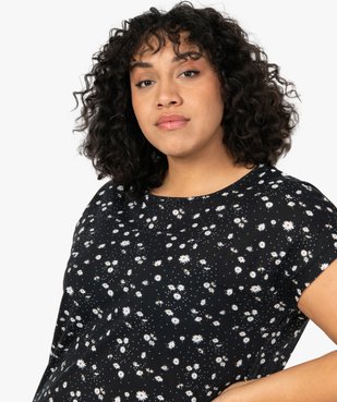 Tee-shirt femme à manches courtes à motifs vue2 - GEMO (G TAILLE) - GEMO