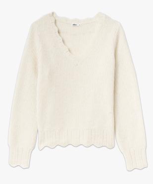 Pull en maille col V finitions dentelées femme vue4 - GEMO(FEMME PAP) - GEMO