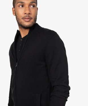 Gilet homme zippé à col camionneur 100% coton biologique vue2 - GEMO C4G HOMME - GEMO