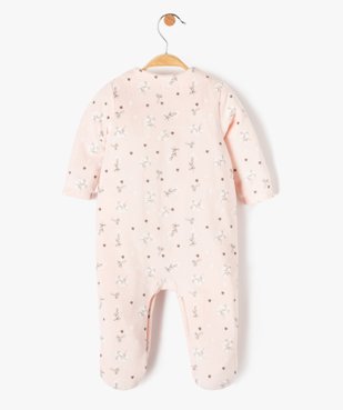 Pyjama dors-bien bébé en velours fleuri ouverture devant vue3 - GEMO(BB COUCHE) - GEMO