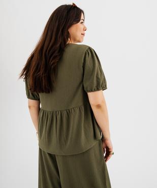 Blouse fluide en maille gaufrée femme grande taille vue4 - GEMO 4G GT - GEMO