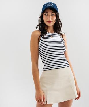 Débardeur rayé en maille côtelée fille - LuluCastagnette X Alizée vue2 - LULU CASTAGNETTE G4G D - GEMO