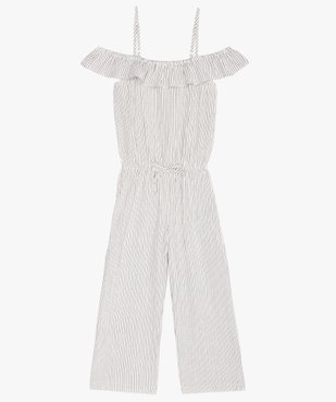 Combinaison pantalon fille rayée à fines bretelles vue3 - GEMO (ENFANT) - GEMO