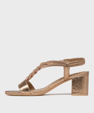 Sandales à talon large et bride bijou en strass femme vue3 - VALENTINA BALDA - GEMO