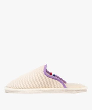 Chaussons mules en velours doublés laine femme vue3 - GEMO(HOMWR FEM) - GEMO