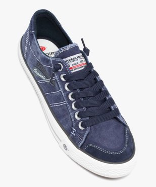 Baskets homme en toile denim unie à lacets - Dockers vue5 - DOCKERS BY GERL - GEMO