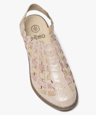 Escarpins femme confort dessus cuir tressé vue5 - GEMO(URBAIN) - GEMO