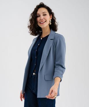 Veste blazer à manches 3/4 sans bouton femme vue1 - GEMO(FEMME PAP) - GEMO