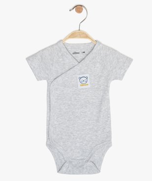 Body bébé garçon côtelé fermeture croisée vue1 - GEMO C4G BEBE - GEMO
